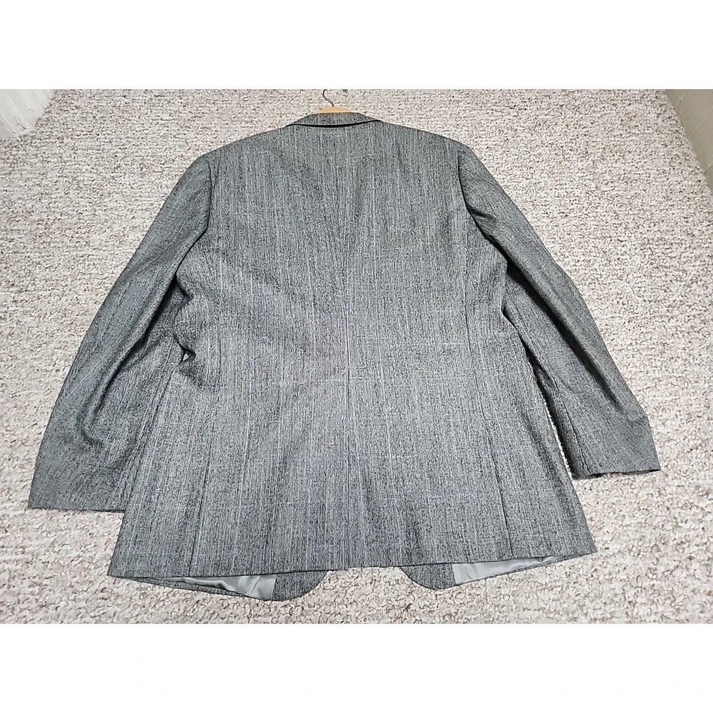 Vtg CHAPS By Ralph Lauren Wool Gray Blue Blazer Jacket 44R USA‎ Windowpane